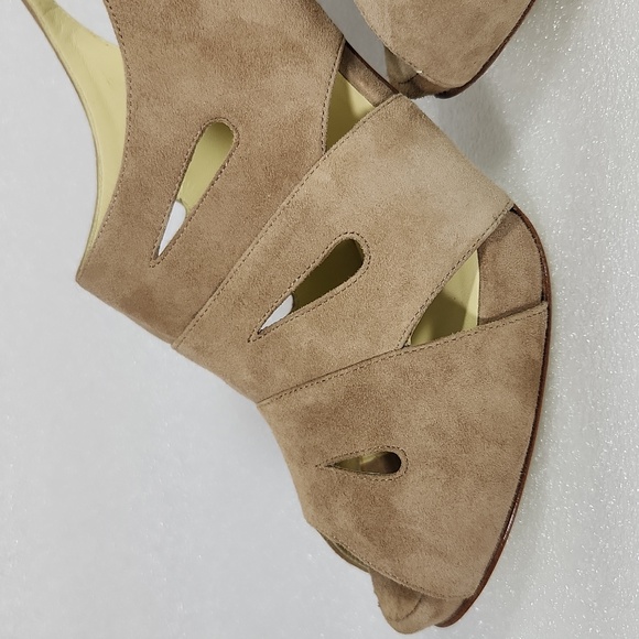 Bruno Magli Suede Sligback Peep-Toe Heels European Sz40 - Picture 5 of 16